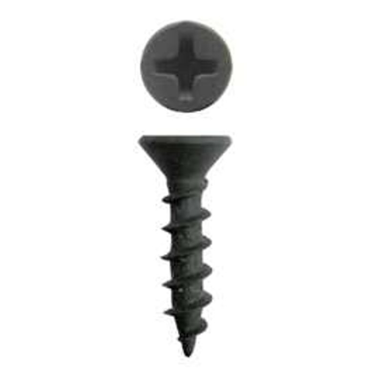 514 X 1/2" Flat Head Wood Screw, 2 Phillips, Coarse, Black Rapid Start