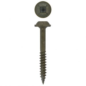 #8-11 X 1 1/4 Large Round Washer Head Wood Screw, Phillips|Square, Coarse,  Type 17, Zinc