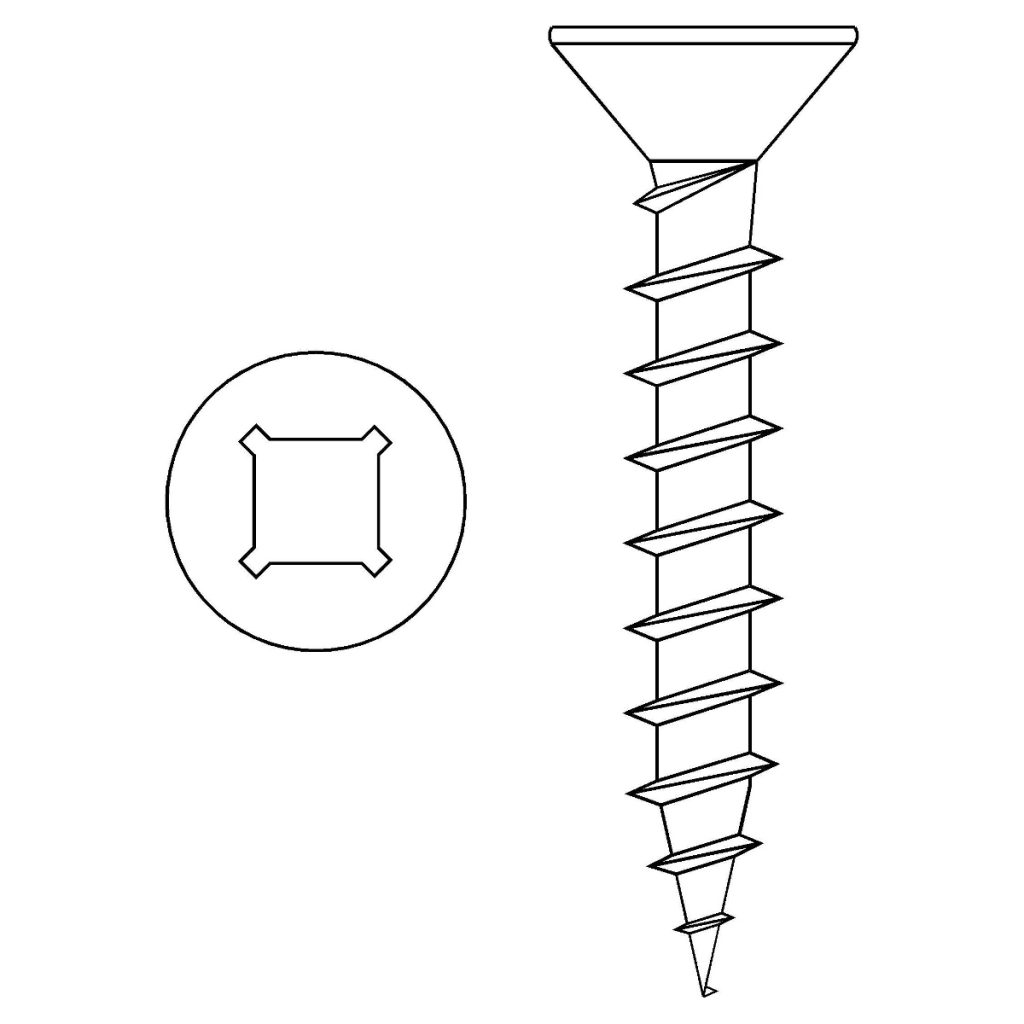 109 X 1 1/2" Flat Head Wood Screw, 2 PhillipsSquare Combo, Coarse, Dry Lube Rapid Start
