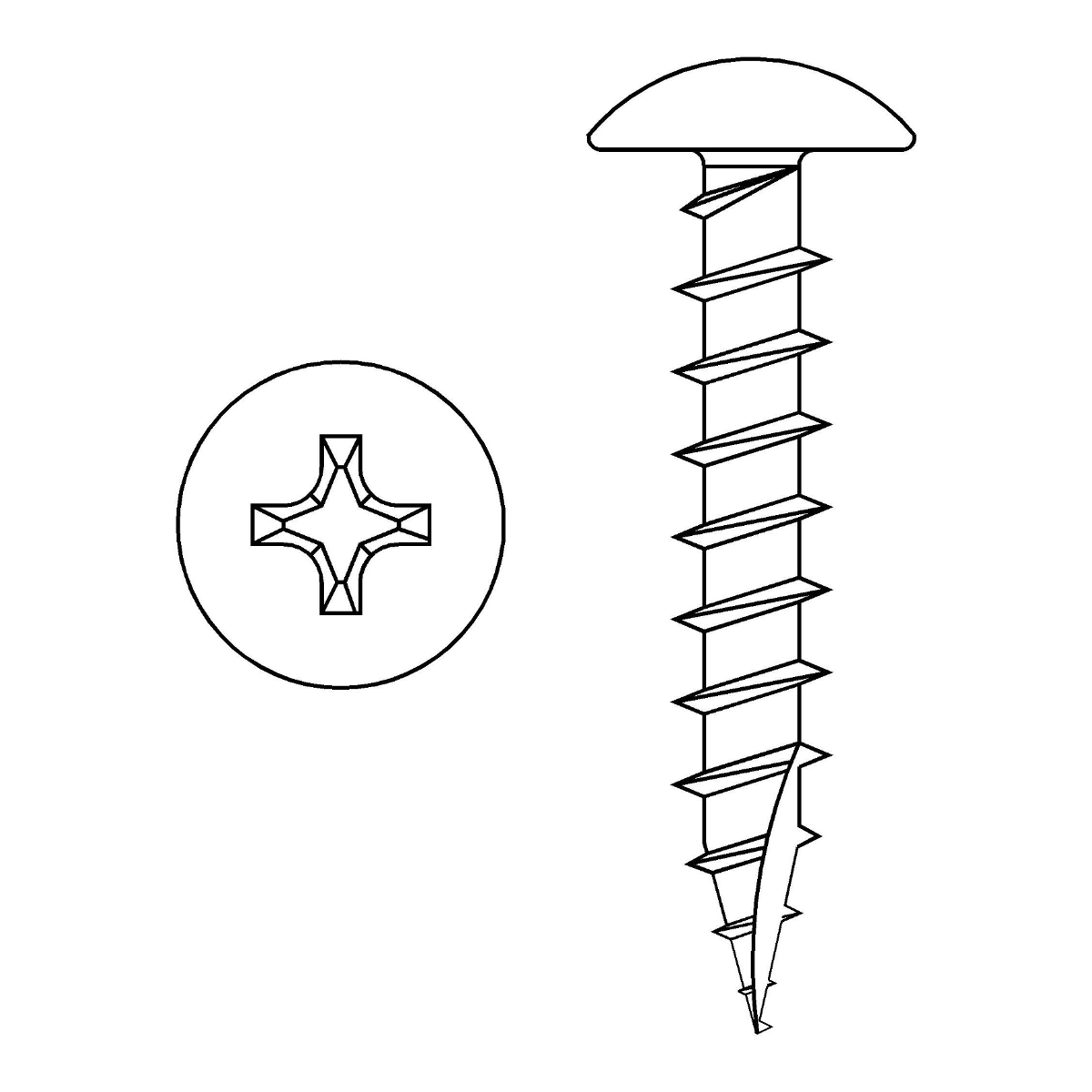 #8-11 X 1 1/4 Large Round Washer Head Wood Screw, Phillips|Square, Coarse,  Type 17, Zinc