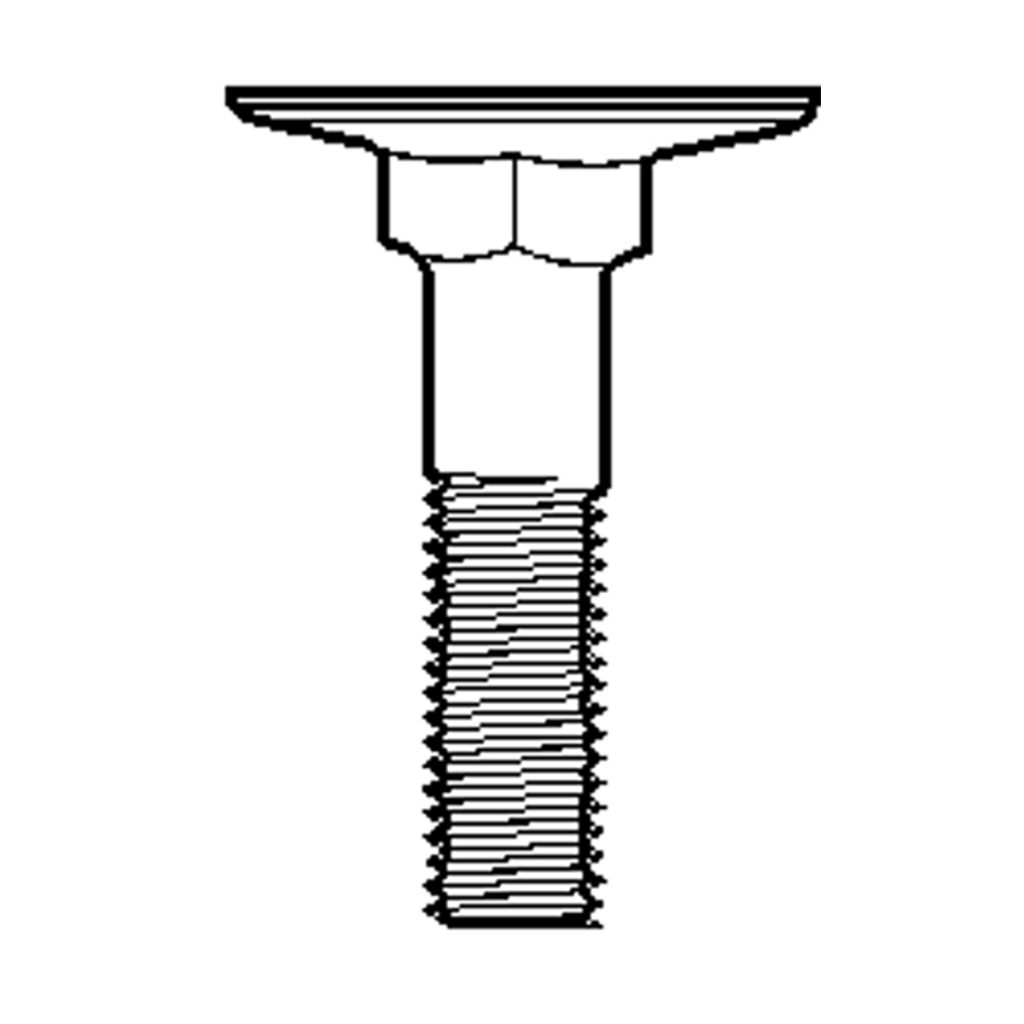 3/8"16 X 2 1/4" Flat Countersunk Head Elevator Bolt, Full Thread