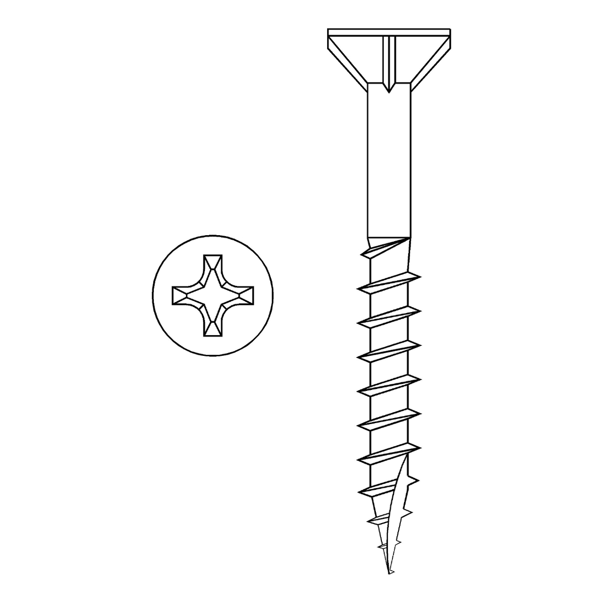 250-Pack #9 X 2-1/2 Phillips Flat Head Wood Screws – Type 17 Nibs, Zinc – Trinity Fastener
