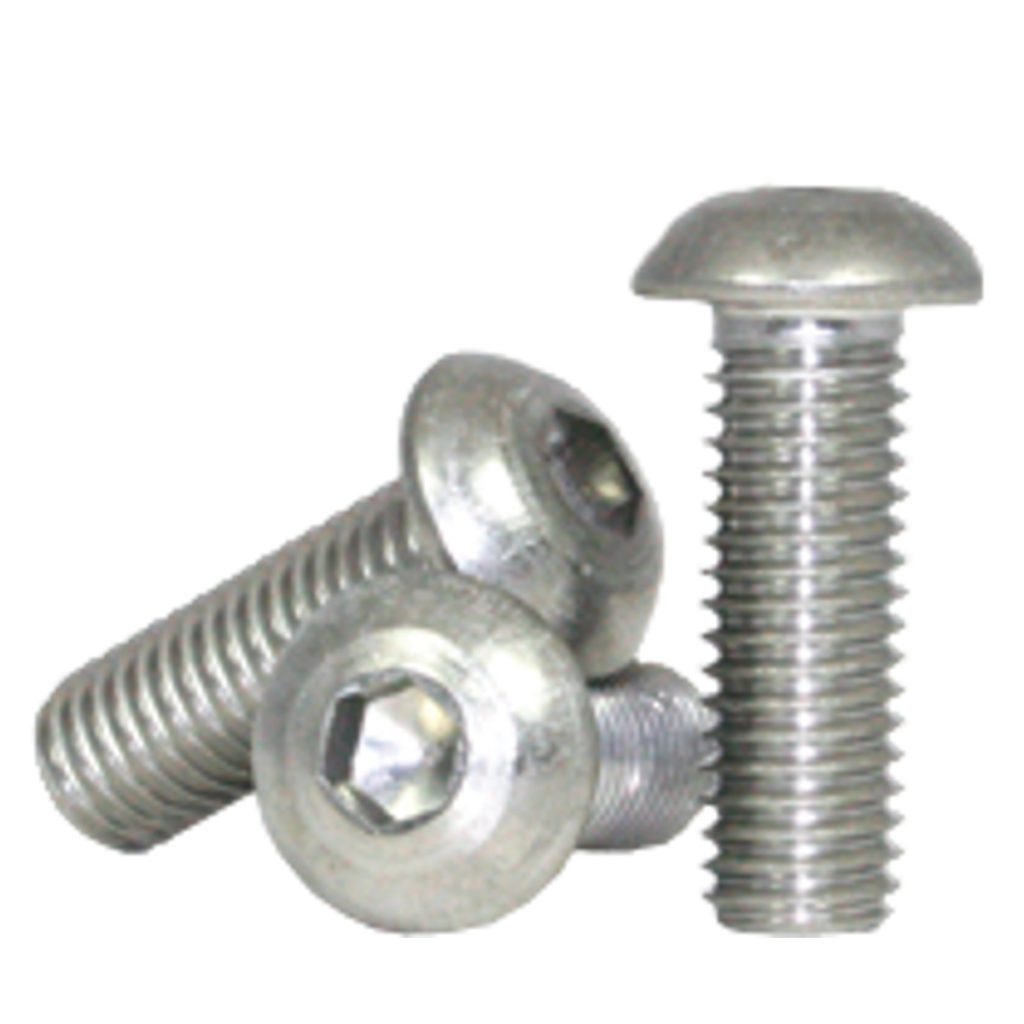 Albany County Fasteners 1/4-20 X 2" Button Head Socket Cap Screws – Stainless Steel, Allen Drive, Qty 25