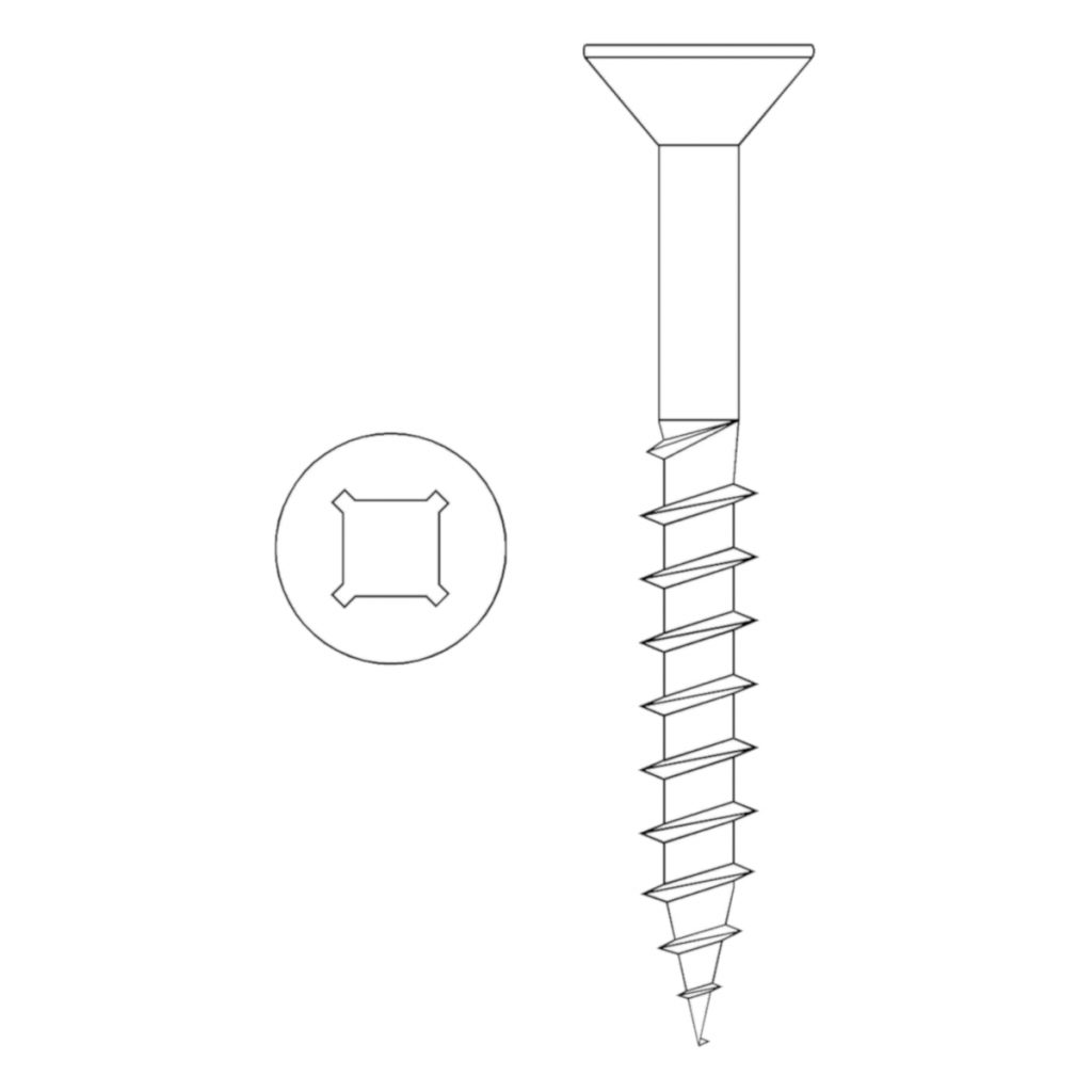 109 X 1 1/4" Flat Head Wood Screw, 2 PhillipsSquare Combo, Coarse